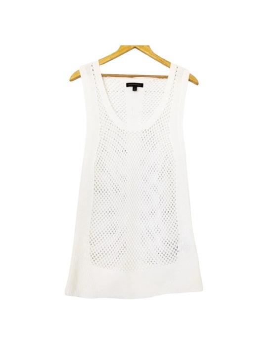 Banana Republic Tops - Banana Republic Preppy White Cotton Beach Mesh Knit Sleeveless Top Tunic